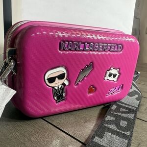 Karl Lagerfeld Hot Fuscia Hard-Shell Maybelle Camera Bag